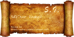 Sátor Izabel névjegykártya